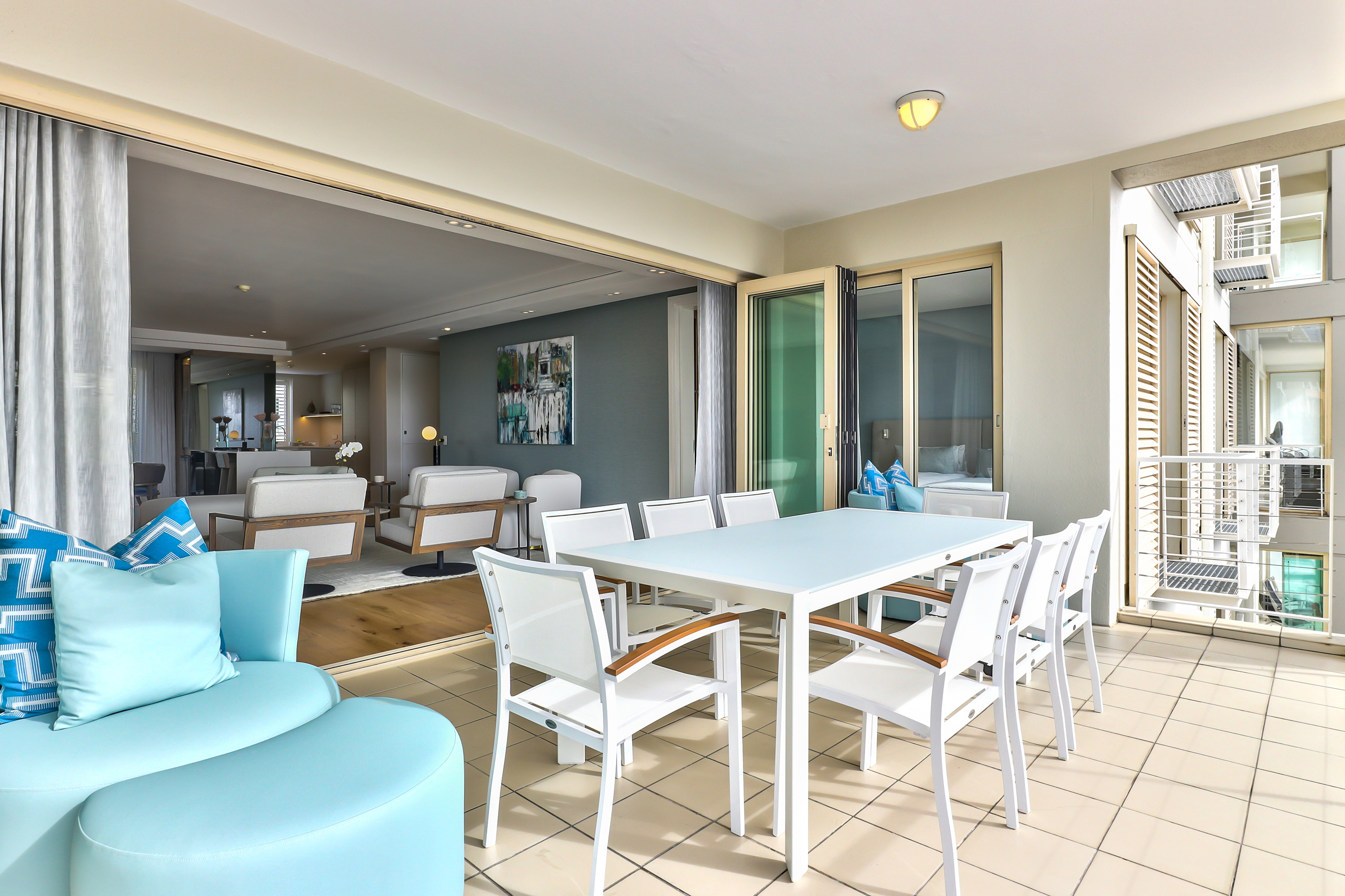 Penrith 201 balcony seating and Waterfront outlook
