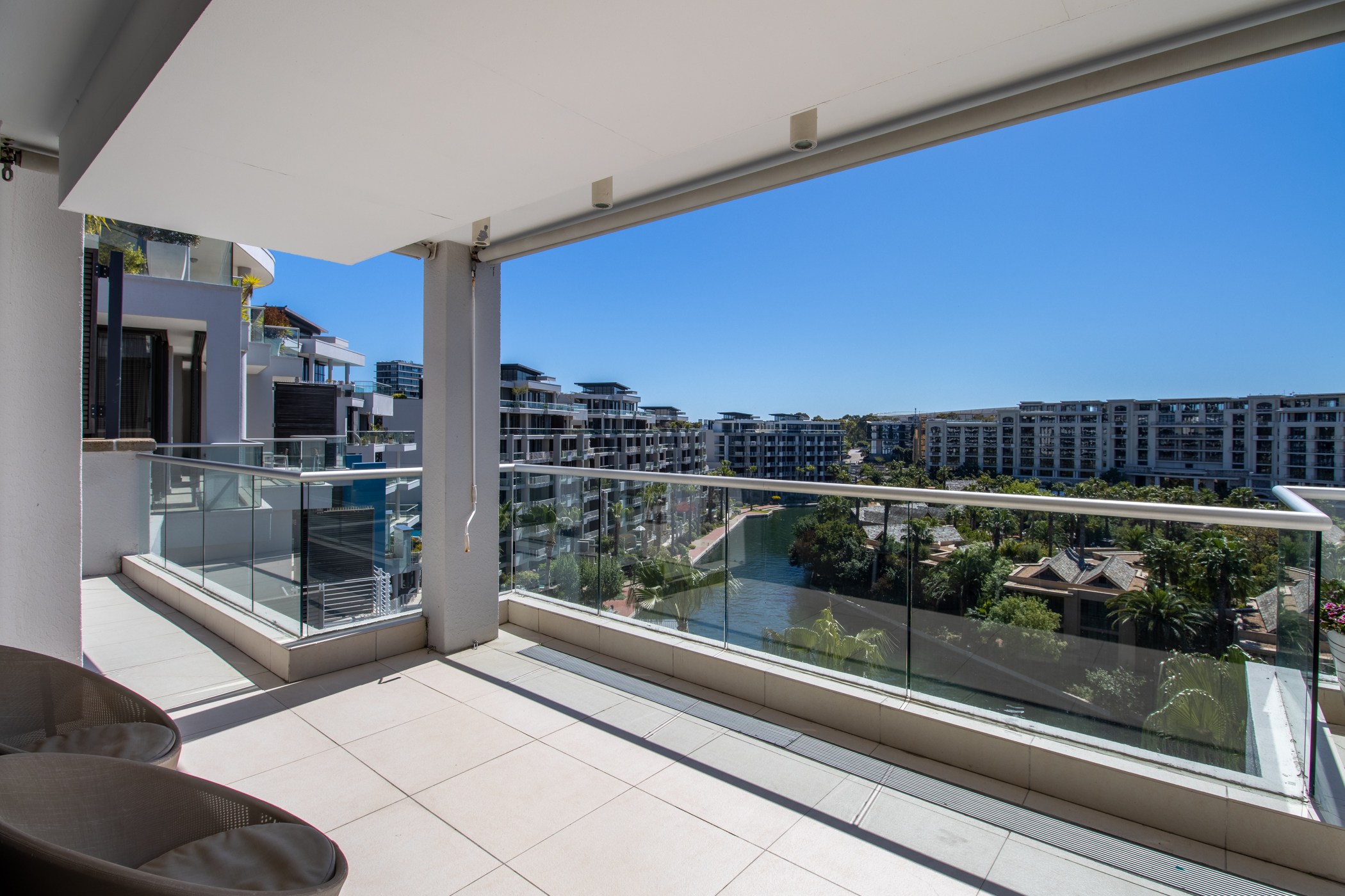 Juliette 603 balcony overlooking Waterfront Canal