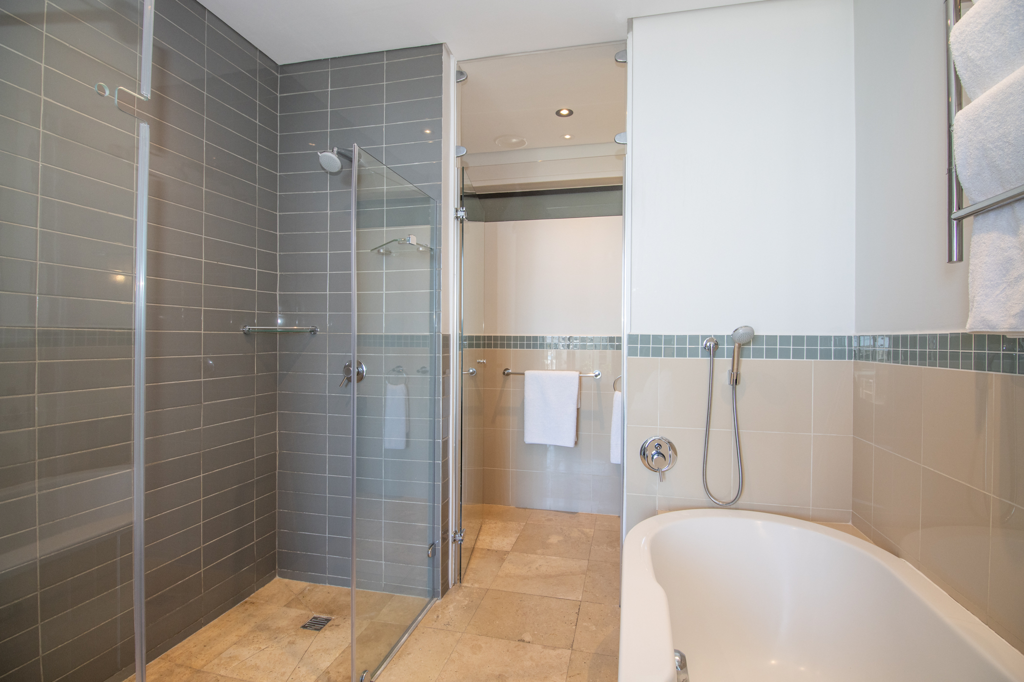Juliette 604 bathroom with bath and walk-in shower