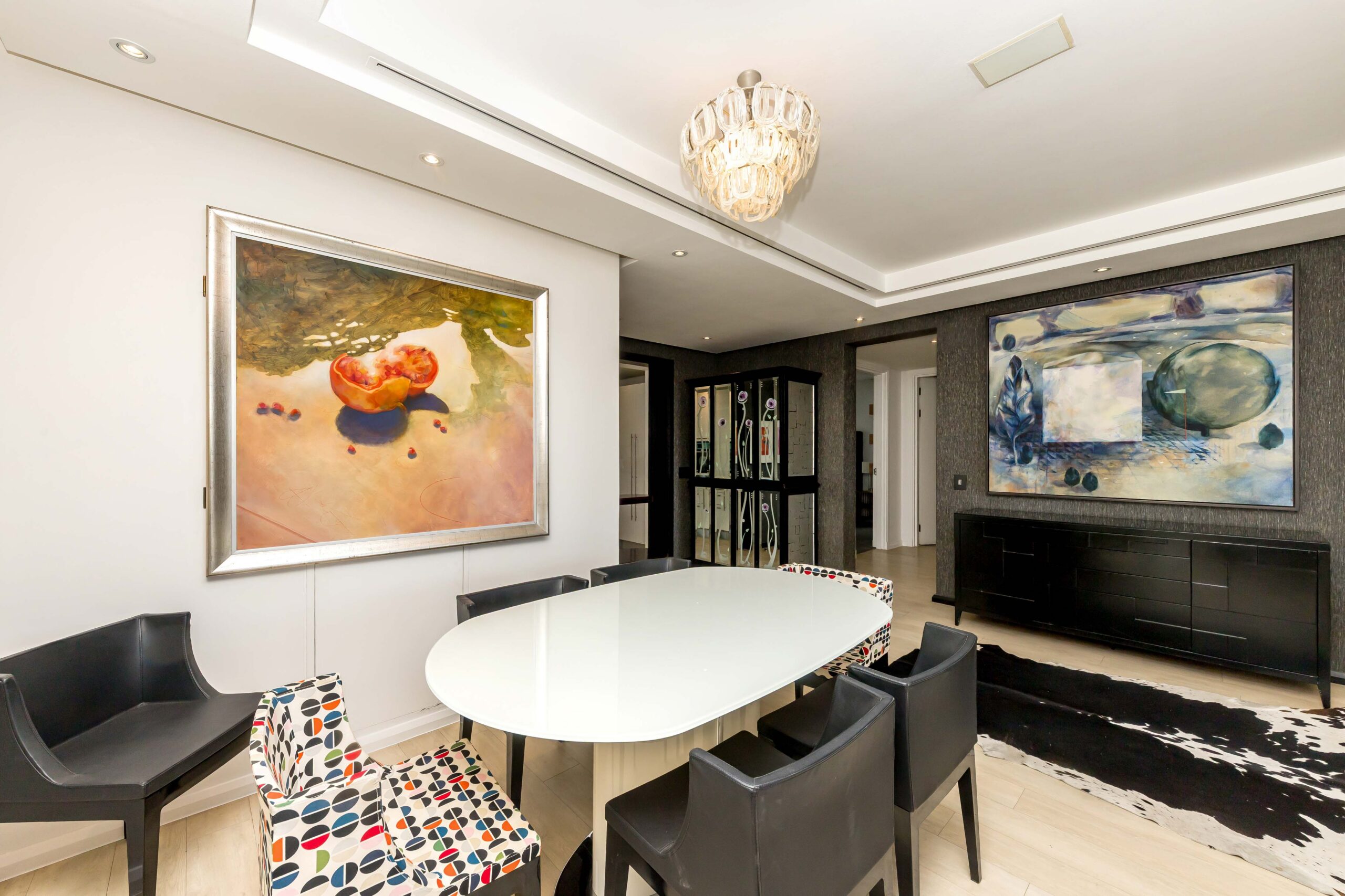 Parergon 106 six-seater dining table and open-plan interior